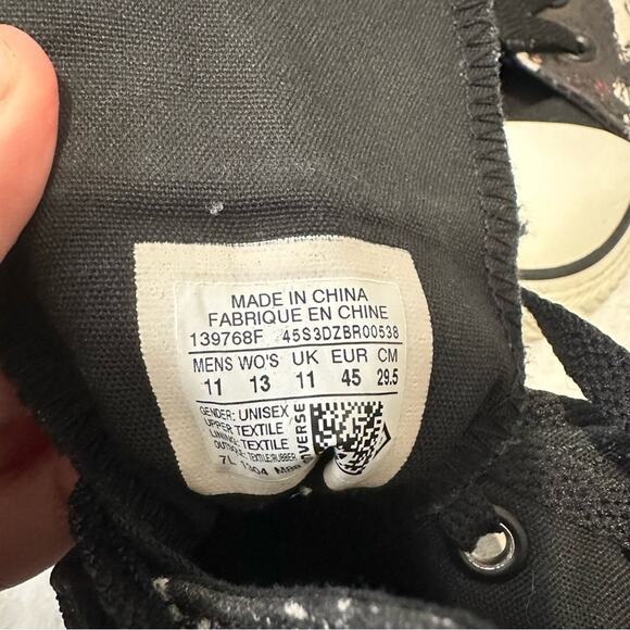 Converse destroyed flag chuck taylor all stars High-Top Sneakers size 11 black - Picture 10 of 11